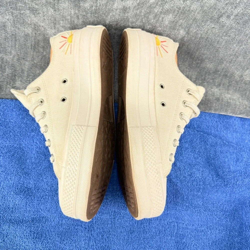 Converse Chuck Taylor All Star Lift Womens 9 Cream Sunrise Rainbow Platform - Picture 10 of 14